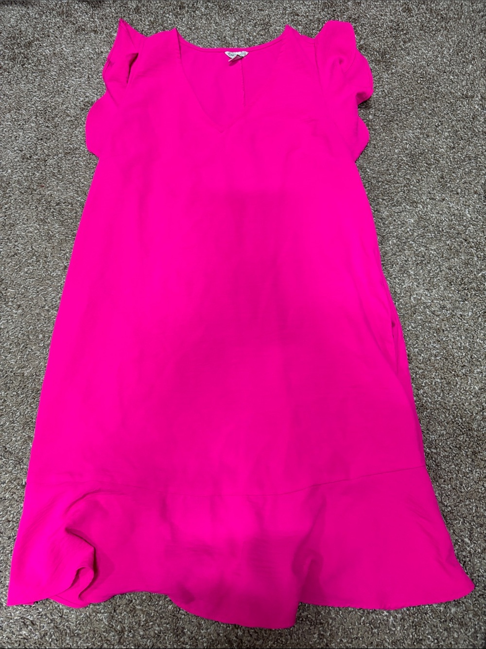 Hot Pink Ruffle Sleeve Dress